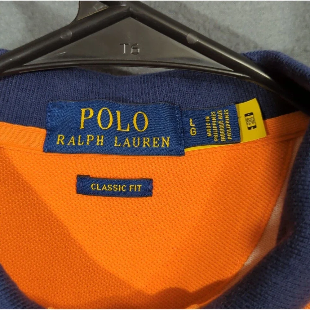 Polo Ralph Lauren Shirt Men's L Multicolor Ombre Classic Fit Short Sleeve Polo